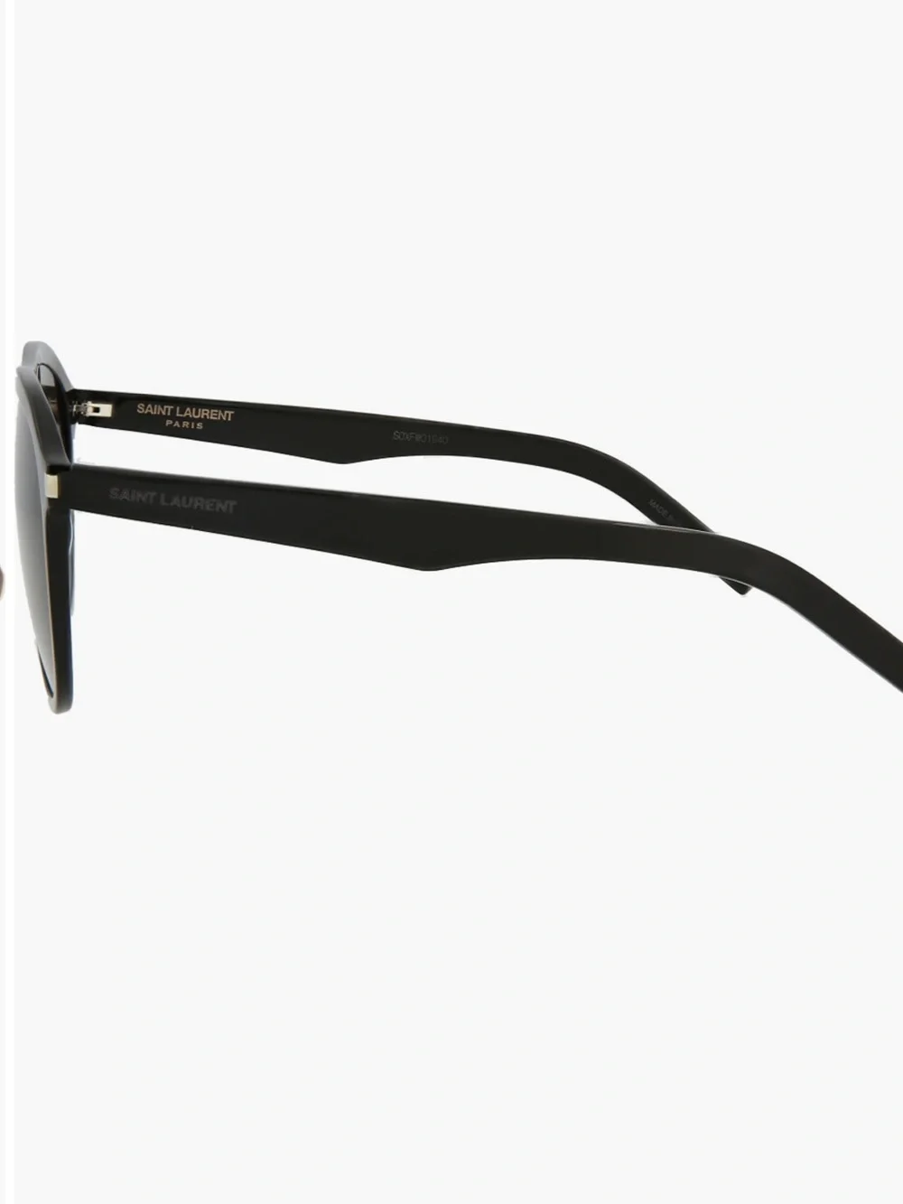 Saint Laurent Black Lightweight Aviator Sunglasses with Dark Lenses SL432 Slim